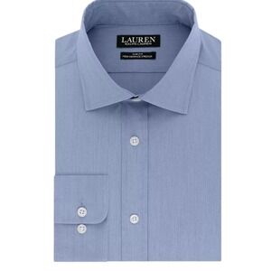 Lauren Ralph Lauren Men's Slim Fit Ultraflex Stretch Dress Shirt Blue 16.5 36/37